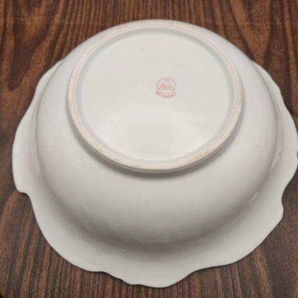 Vintage Arzberg Germany Pink Floral Bowl 10" - Picture 7 of 10